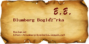 Blumberg Boglárka névjegykártya